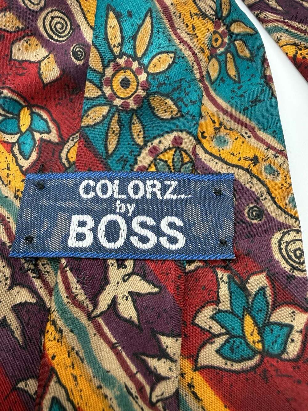 Colorz by Boss Vintage Floral Pattern Necktie 100% Polyester - Picture 3 of 5